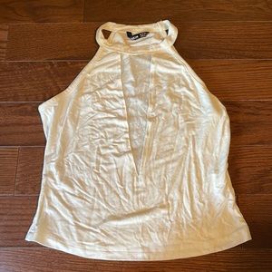 SHEIN White Mesh Swiss Dot Top